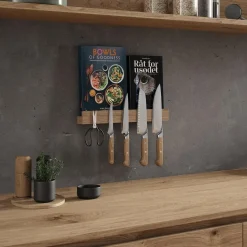 Online By Wirth Ekta Living - Knivmagnet Hylde - Magnet Shelf - Røget Eg - 40 cm