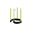 Outlet By Wirth Ekta Living - Lysestage i læder - Belt 4 Candles - Sort læder