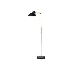New Fritz Hansen - Kaiser Idell 6580-F - Gulvlampe - Mat sort - Messing
