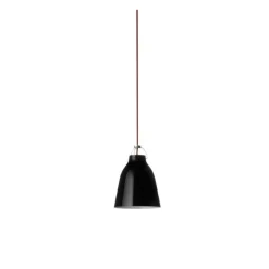 Best Fritz Hansen - Loftlampe - Caravaggio - Sort - P2 Medium - Rød ledning 3m
