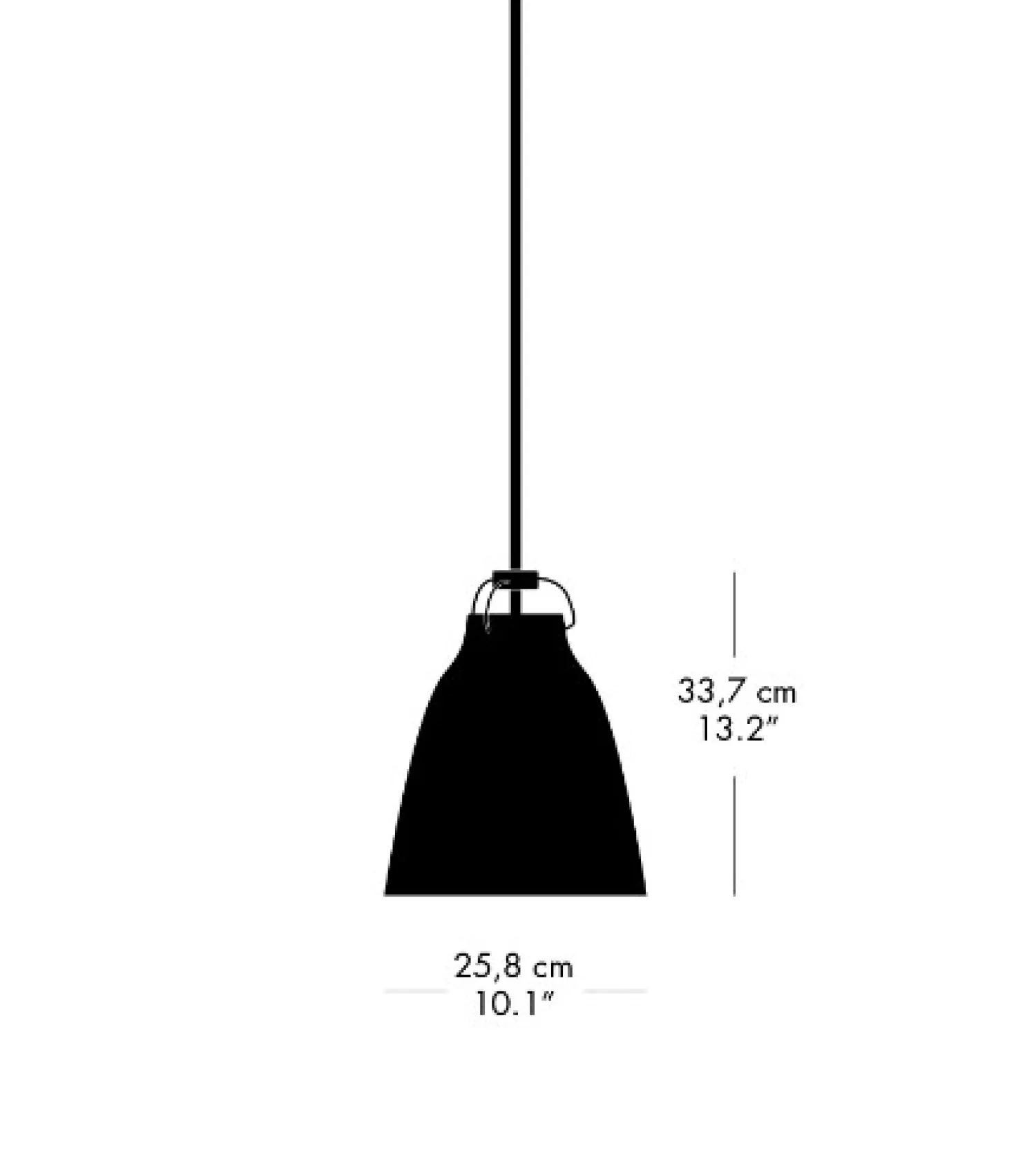 Outlet Fritz Hansen - Loftlampe - Caravaggio™ Matt - Sort - P2 Medium