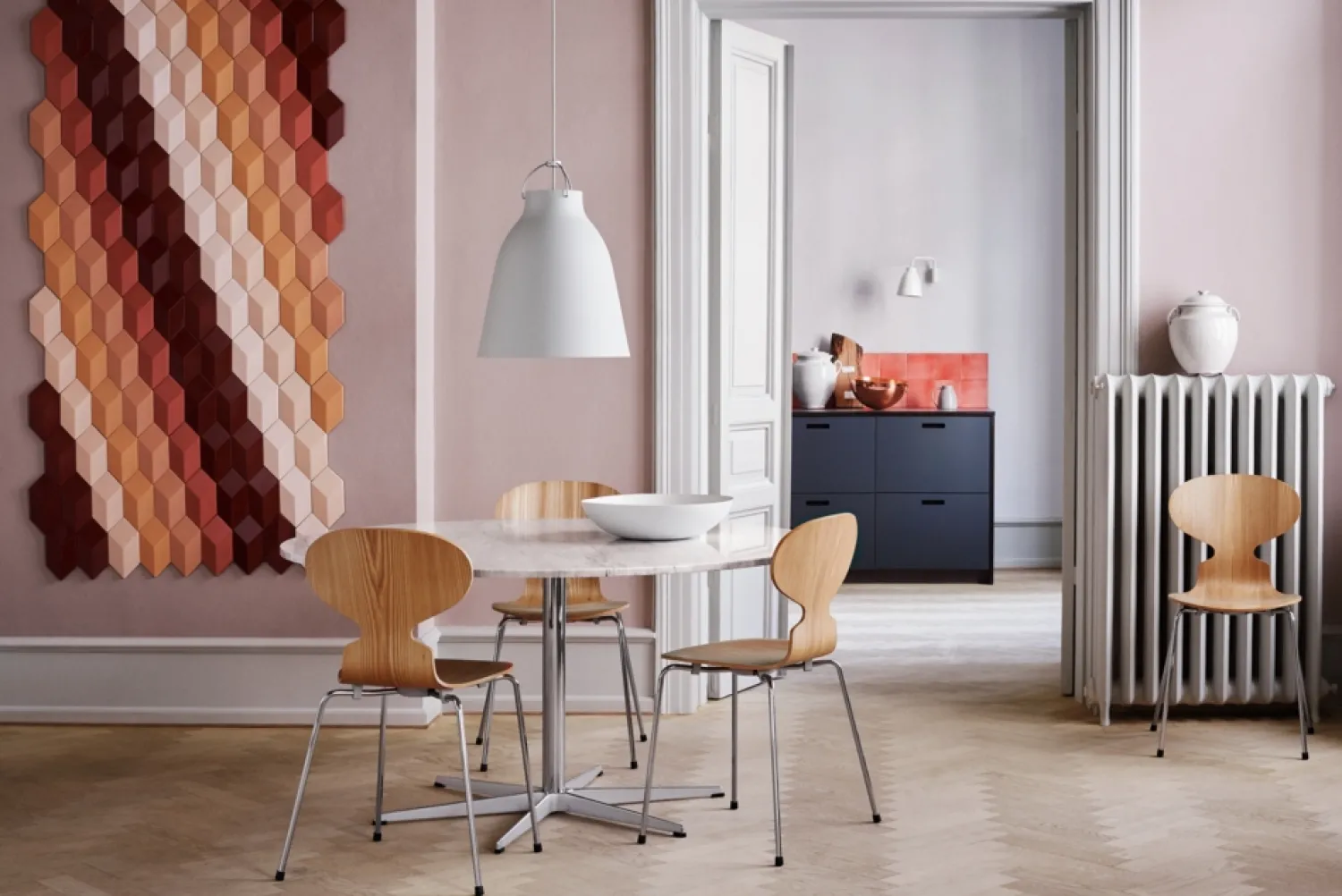 Online Fritz Hansen - Loftlampe - Caravaggio Matt - Hvid - P3 Large