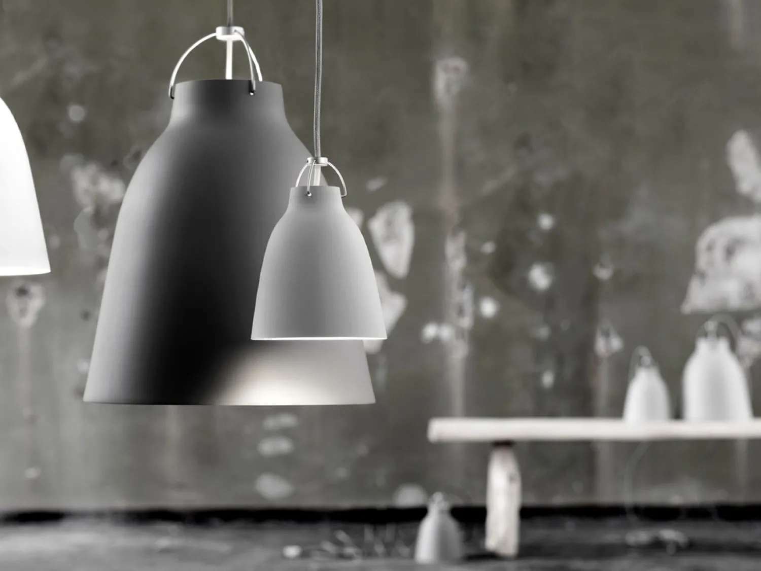 Hot Fritz Hansen - Loftlampe - Caravaggio Matt - Hvid - P1 Small