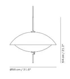 Fritz Hansen - Loftlampe - Clam - Opal/Messing - Ø55