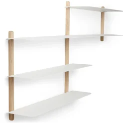 Online Gejst - NIVO B væghylde - Hvid - Lys Eg - 59x118x15 cm