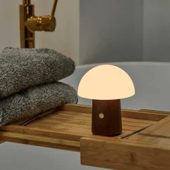 Discount Gingko - Alice Mushroom Lamp - Mini - Valnød - 13x10 cm