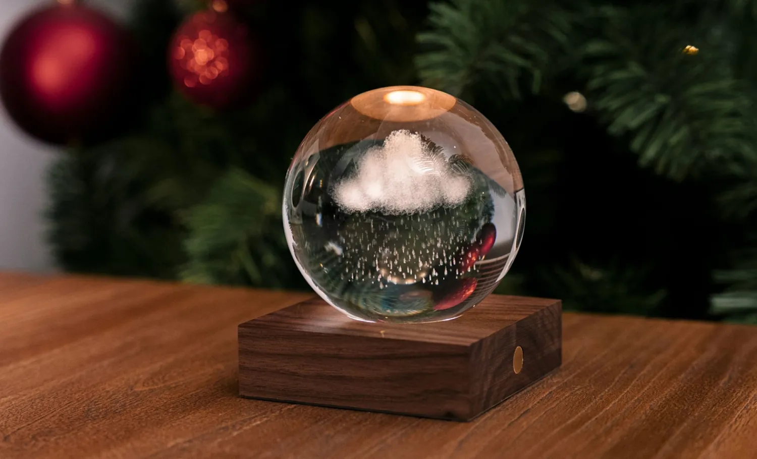 Clearance Gingko - Amber Crystal Light Bordlampe - 3D Laser Rain Cloud