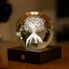 Best Gingko - Amber Crystal Light Bordlampe - 3D Tree of Life