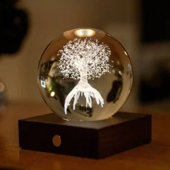 Best Gingko - Amber Crystal Light Bordlampe - 3D Tree of Life