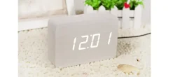 Discount Gingko - Brick Click Clock White / White LED