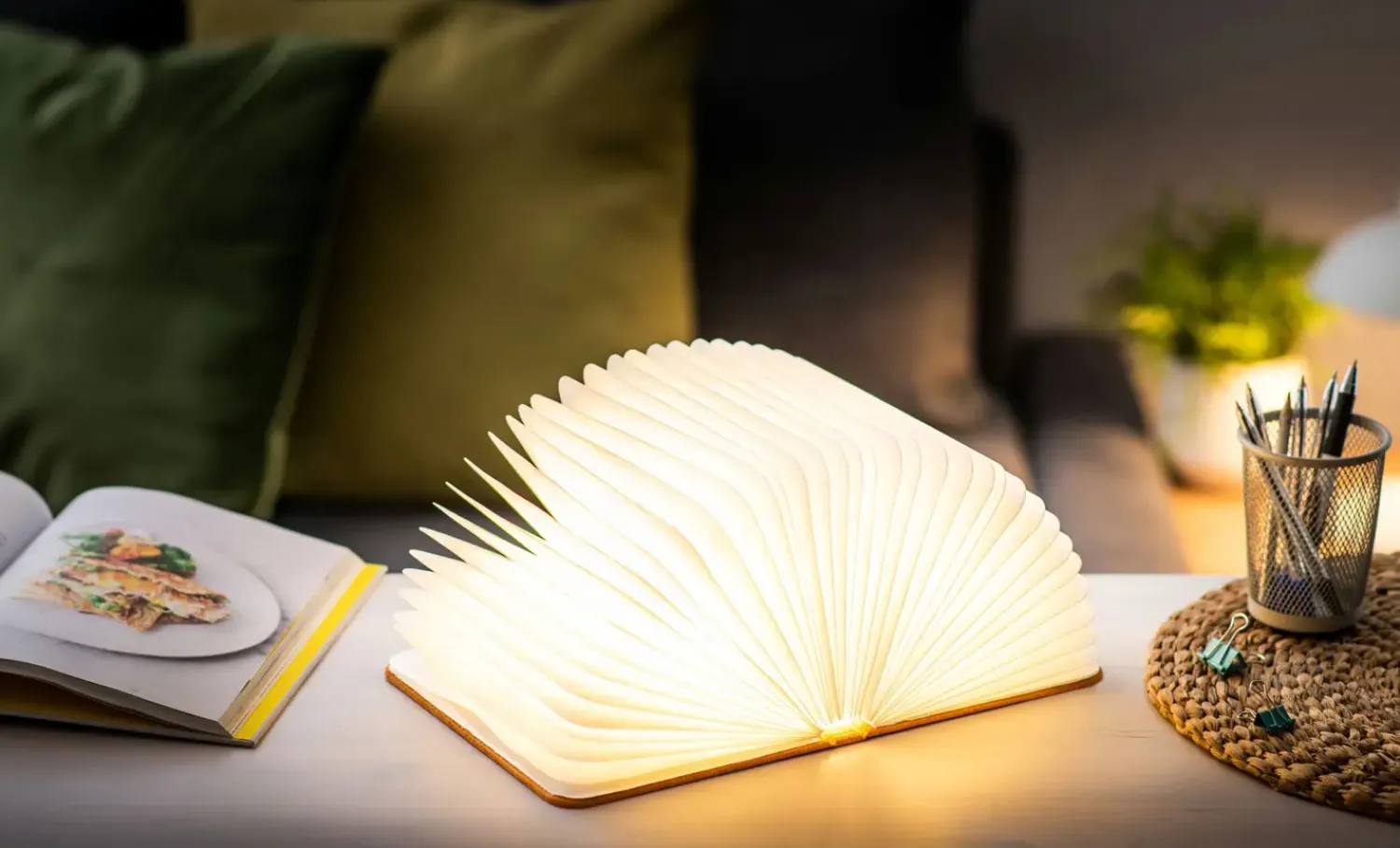 Gingko - LED Smart Fabric Booklight- Harmony Orange