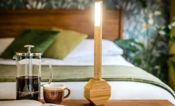 Gingko - Octagon One Plus Portable Alarm Clock Desk Light Bamboo