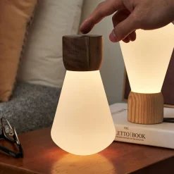 Gingko - Pentagon Light bulb Lamp Large White Ash Wood