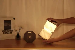 Online Gingko - Twist Hexagon Lamp - Walnut
