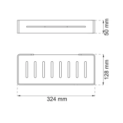 Clearance Habo - Bruserhylde - Lilac - Krom - 32,4 x 12,8 cm