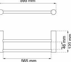 Sale Habo - Håndklædestang dobbelt 1368 - Sort - B: 59,5 cm