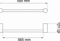 Discount Habo - Håndklædestang enkelt 1368 - Sort - B: 59,5 cm