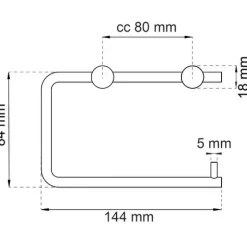 Outlet Habo - Toiletpapirholder 1368 - Sort Stål