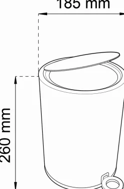 Online Habo - Toiletspand - Blossom - Krom - H: 26 cm