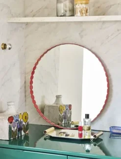 Hot Hay - Arcs Mirror - Round - Red