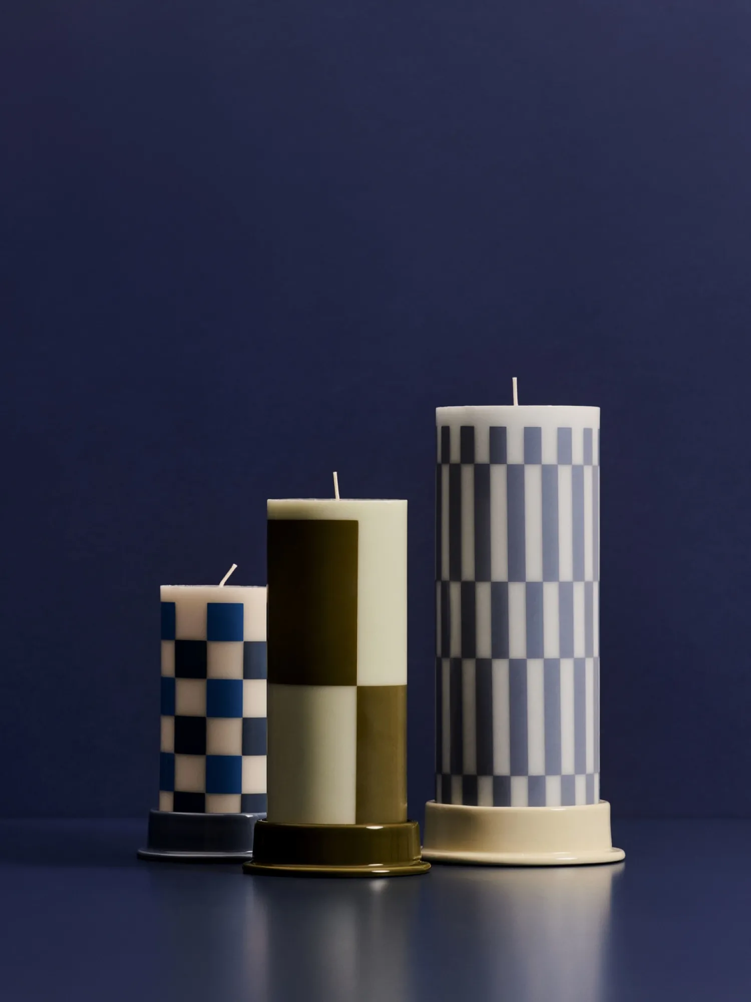 Hay - Bloklys - Column - Large - Light Blue & Dusty blue