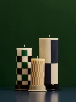Sale Hay - Bloklys - Column - Small - Hvid & blå
