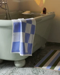 New Hay - Check Bath Mat (Organic) - W50 x L90 - Lavender - Lavender - 479