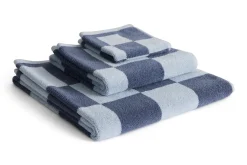 Sale Hay - Check Bath Towel (Organic) - W70 x L136 - Steel Blue - Steel blue - 669