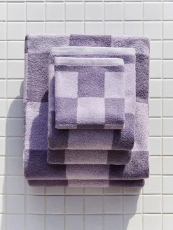 Online Hay - Check Bath Towel (Organic) - W70 x L136 - Lavender - Lavender - 669
