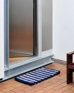 Clearance Hay - Coco Door Mat - Stribe Wave - Lavender & Navy - Lavender and navy - 619