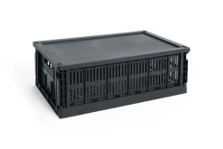 Hot Hay Colour Crate Lid Plastic - Large - Charcoal