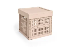 Online Hay Colour Crate Lid Plastic - Medium Square / Cube - Powder