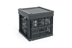 Hot Hay Colour Crate Lid Plastic - Medium Square / Cube - Charcoal