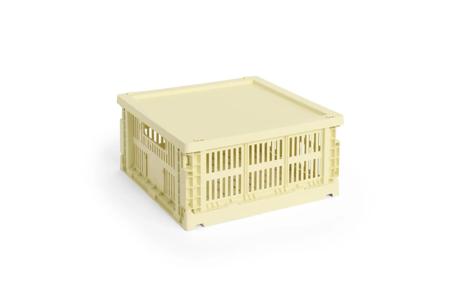 Hay Colour Crate Lid Plastic - Medium Square / Cube - Light yellow