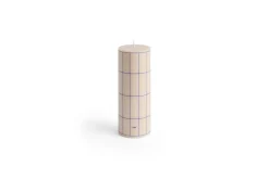 Online Hay - Column Candle - Off-white with blue grid check