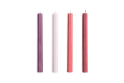 Hot Hay - Hexagon Candle - Reds and bordeaux, Set of 4