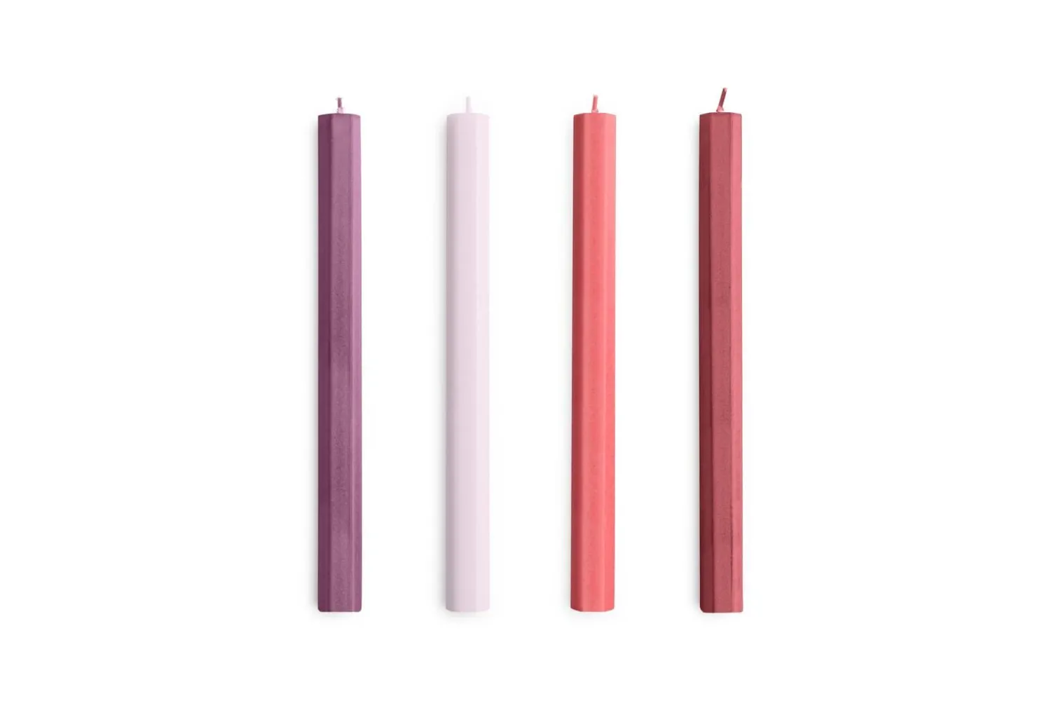 Hot Hay - Hexagon Candle - Reds and bordeaux, Set of 4