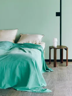 New Hay - Linen Bedspread - 240 x 260 - Emerald Green - Emerald green - 3349