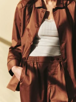 Online Hay - Outline Pyjama - Langærmet Shirt - M/L - Milk Chocolate