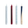 Hay - Pattern Candle - Blues and bordeaux, Set of 4