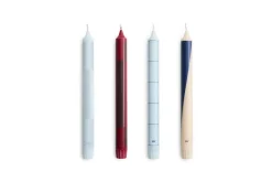 Hay - Pattern Candle - Blues and bordeaux, Set of 4