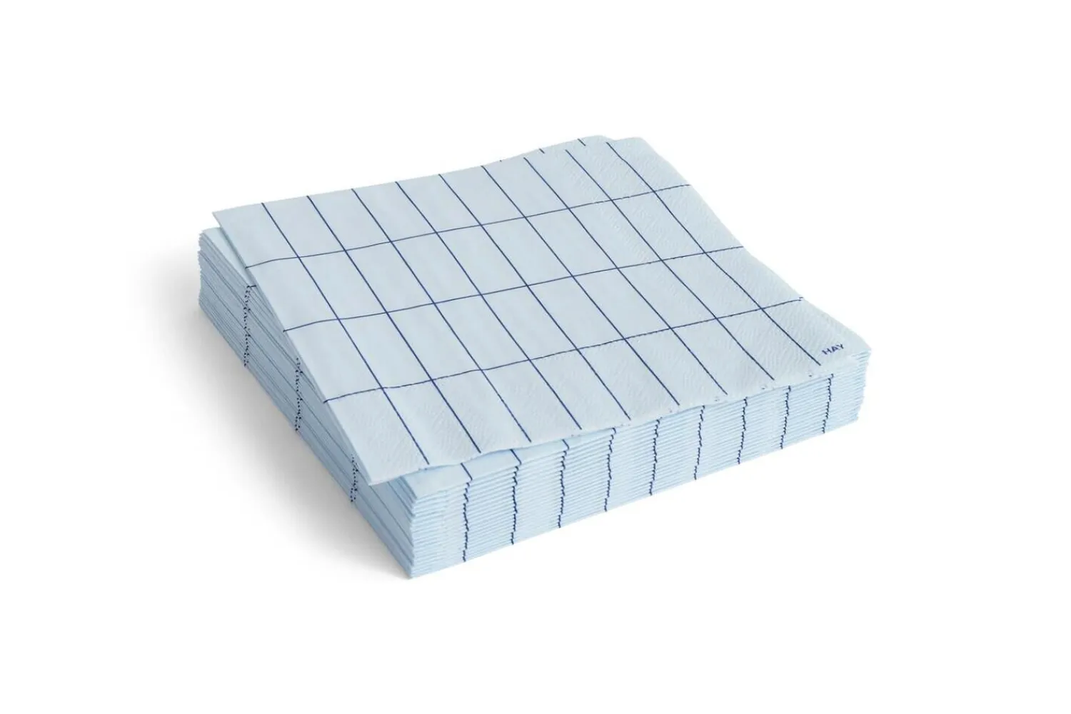 New Hay - Pattern Napkins - Light blue and blue grid - Lunch