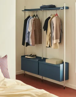 Outlet Hay - Reol - Pier System 1061 - 1 kolonne - Blå/Sort - 82 X 34 X 209 cm