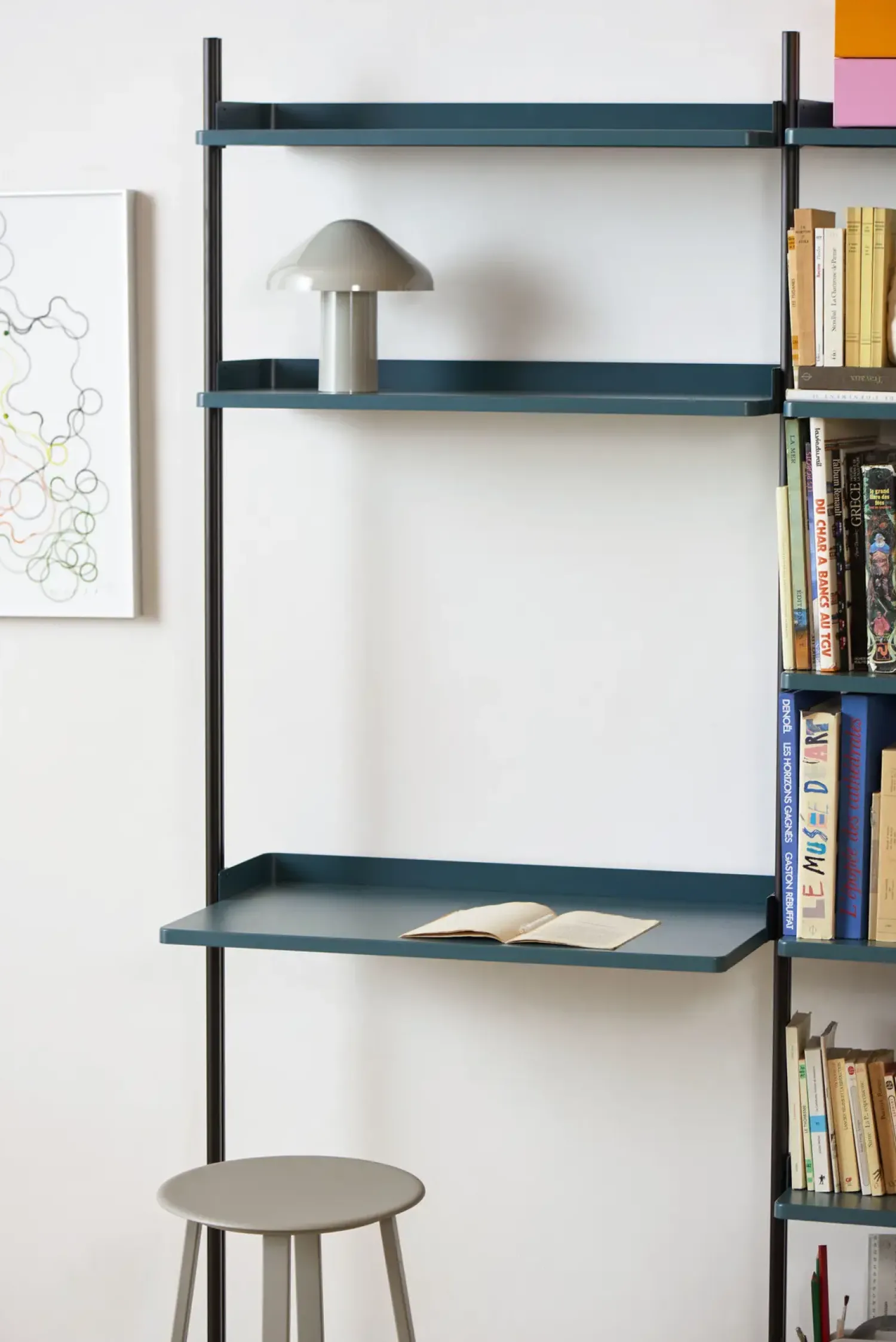 New Hay - Reol - Pier System 11 - 1 kolonne - Blå/Sort - 82 X 46,5 X 209 cm