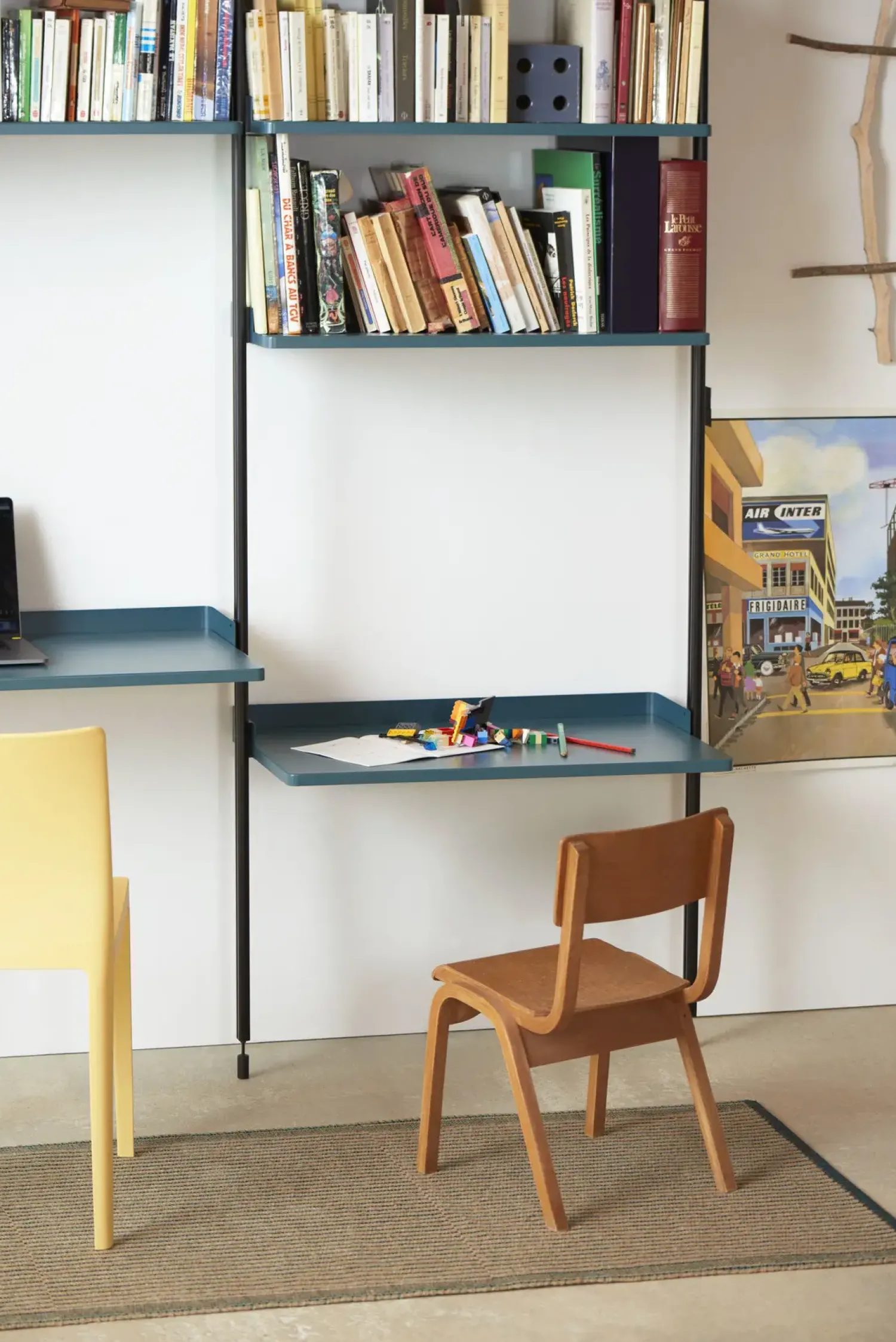 New Hay - Reol - Pier System 11 - 1 kolonne - Blå/Sort - 82 X 46,5 X 209 cm
