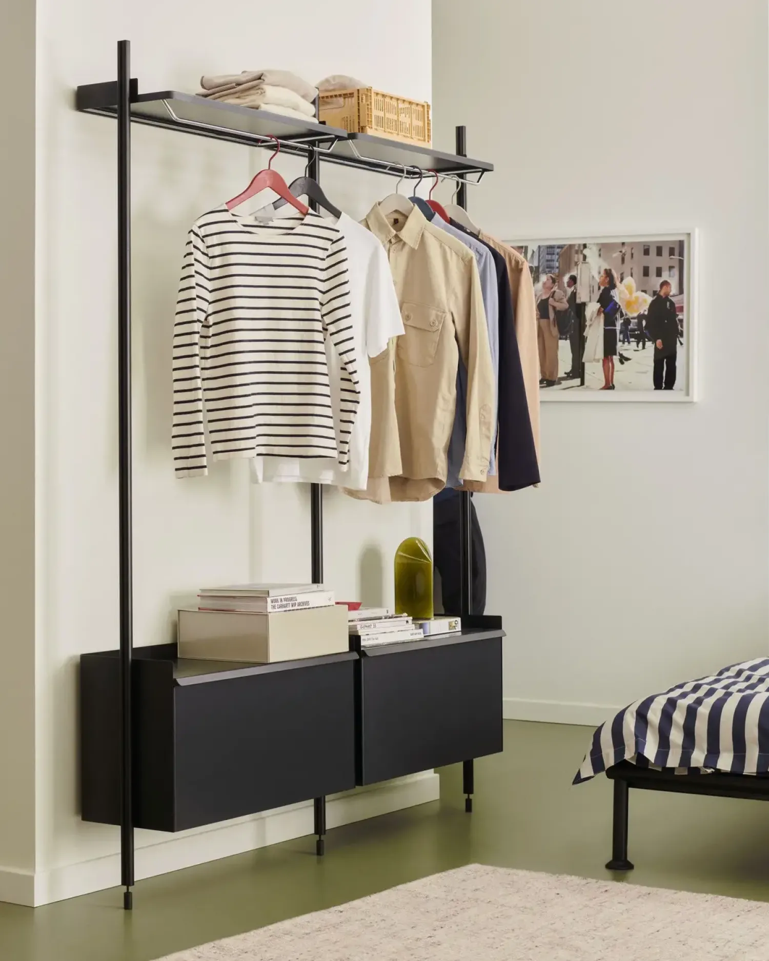 Hot Hay - Reol - Pier System 1002 - 2 kolonner - Sort - 162 X 34 X 209 cm