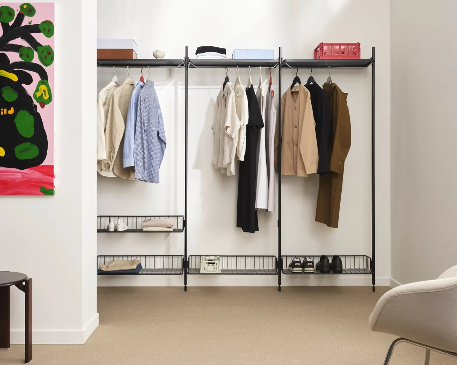 Hot Hay - Reol - Pier System 1002 - 2 kolonner - Sort - 162 X 34 X 209 cm