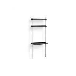 Sale Hay - Reol - Pier System 11 - 1 kolonne - Sort/Stål - 82 X 46,5 X 209 cm