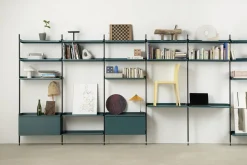 Online Hay - Reol - Pier System 1001 - 1 kolonne - Sort - 82 X 34 X 209 cm