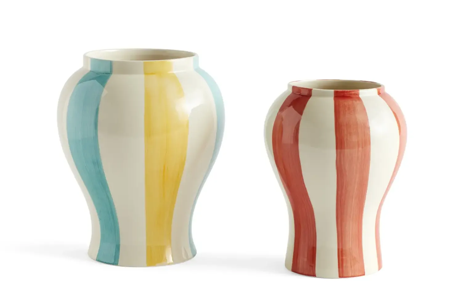 Best Hay - Sobremesa Stribe Vase - Large - Grøn og gul